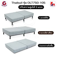 HLCBEMNN00070-4 Getzhop เตียงนอน เตียงเหล็ก เตียงนอน 3 แบบ เบาะพร้อมโครงเหล็กหนา 20 cm. ปรับระดับไม่ได้ ล้อใหญ่ รุ่น OLT750-105 - สีเทา