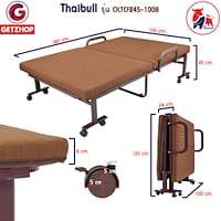 HLCBEMNN00101+2 Thaibull เตียงพับได้ เตียงอเนกประสงค์ เตียงผู้สูงอายุ เตียงเบาะ Topper ใยมะพร้าว รุ่น OLTCF245-100B ขนาด 100x190x45 ซม. พิเศษ! เหล็กขาค้ำ