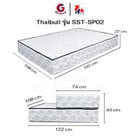 HLTSPCNN00002-2 Thaibull ที่นอนท็อปเปอร์ 2 พับ เบาะพับได้ ขนาด 3.5 ฟุต หนา 8.5 นิ้ว รุ่น SST-SP02 (สัมผัสนุ่มแน่น มีน้ำหนัก)