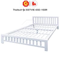 HLTBEMNN00007-4 Thaibull เตียงเหล็ก เตียงเหล็กหนา เตียงคู่ 5 ฟุต เตียงหอพัก เตียงโรงแรม (ระแนง) รุ่น SSTVIE-032-150R (ผลิตในไทย)