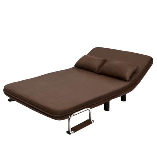 HLCBEMNN00076CD Getzhop โซฟาปรับนอน 180 องศา โซฟาเบด โซฟา 3 ที่นั่ง Sofa bed Thaibull รุ่น RL832-120 ขนาด 115*192*25 ซม. (4ฟุต) แถมฟรี! หมอน 2 ใบ (สีน้ำตาล)