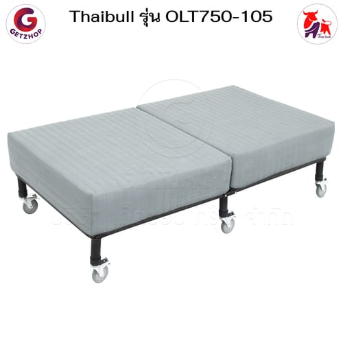 HLCBEMNN00070-6 Getzhop เตียงนอน เตียงเหล็ก เตียงนอน 3 แบบ เบาะพร้อมโครงเหล็กหนา 20 cm. ปรับระดับไม่ได้ ล้อใหญ่ รุ่น OLT750-105 - สีเทา
