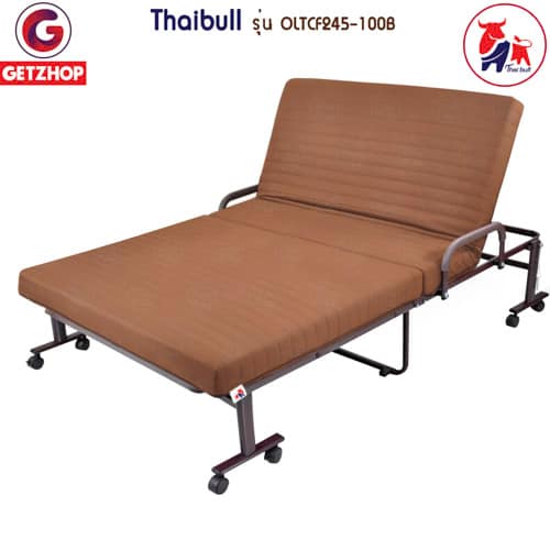 HLCBEMNN00101+6 Thaibull เตียงพับได้ เตียงอเนกประสงค์ เตียงผู้สูงอายุ เตียงเบาะ Topper ใยมะพร้าว รุ่น OLTCF245-100B ขนาด 100x190x45 ซม. พิเศษ! เหล็กขาค้ำ