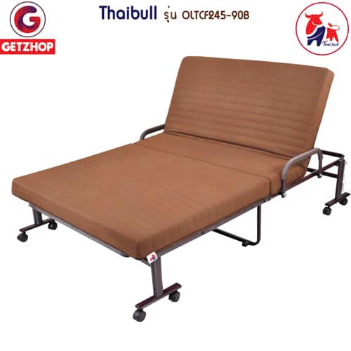 HLCBEMNN00161+6 เตียงเสริมผู้สูงอายุ Thaibull เตียงพับอเนกประสงค์ เตียงพร้อมเบาะรองนอน เตียงเหล็ก เตียงเสริม รุ่น OLTCF245-90B 3 ฟุต พิเศษ! Topper เบาะใยมะพร้าว (Upgrade) มีขาค้ำ