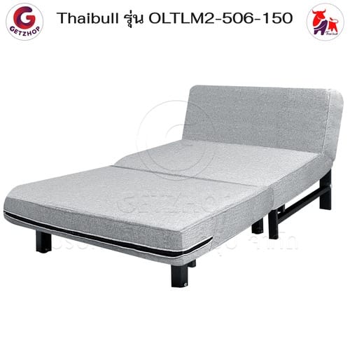 HLCBEMNN00209-8 Thaibull เตียงโซฟา โซฟาเบด โซฟาปรับนอน เตียงโซฟายางพารา ขนาด 5 ฟุต รุ่น OLTLM2-506-150 (Gray)