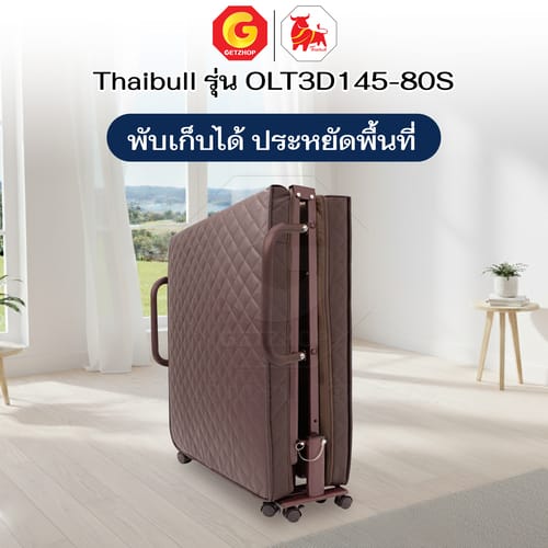 HLCBEMNN00210-5 Thaibull เตียงนอนพับได้ เตียงพร้อมเบาะรองนอน รุ่น OLT3D145-80S เตียงไทบูล เตียงหนัง ผู้สูงอายุ (3D) HIGH POLYMER MATTRESS